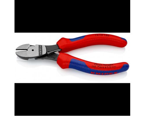 Бокорезы KNIPEX KN-7412160SB особо мощные, пружина, 160 мм, 2-комп. ручки