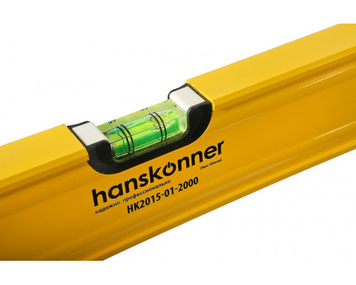 Уровень строительный HANSKONNER HK2015-01-2000 алюминиевый 2000 мм, 3 колбы, магнит