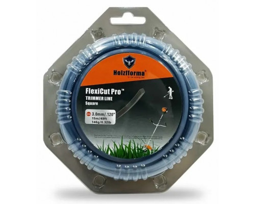 Леска триммерная HOLZFFORMA FlexiCut Pro 3.0х15 м, квадрат SQ003015PRO