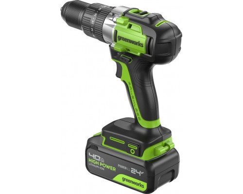 Дрель-шуруповерт аккумуляторная GREENWORKS GD24DD60 ударная, 24V, АКБ 4Ач и ЗУ 3704107CUB