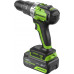 Дрель-шуруповерт аккумуляторная GREENWORKS GD24DD60 ударная, 24V, АКБ 4Ач и ЗУ 3704107CUB