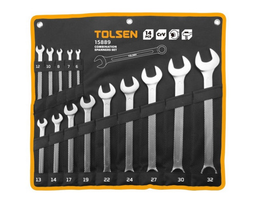 Набор комбинированных ключей TOLSEN TT15889, 6-32 мм, 14 предметов