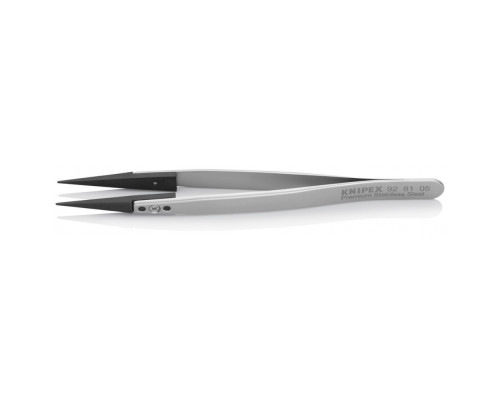 Пинцет KNIPEX KN-928105 ESD со сменными углепластиковыми губками, 130 мм