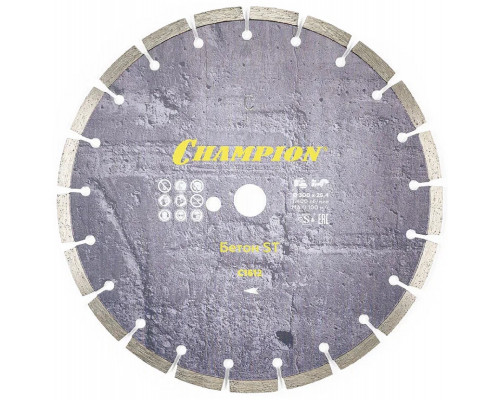 Алмазный диск для резки бетона CHAMPION Concremax Standart 300 (с наполн.сред.тв) C1612