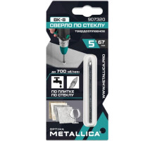Сверло по стеклу и керамике METALLICA Optima, 5х67 мм твердосплавное 2-кромки, круглый хвостовик 907320