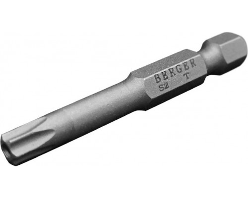 Бита для заворачивания BERGER BG2413 TORX T15Hx50мм с отверстием 2 шт., S2