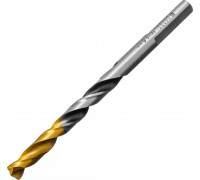 Сверло по металлу Denzel Р6М5, Golden Tip спиральное 6x93мм, многогранная заточка 718278