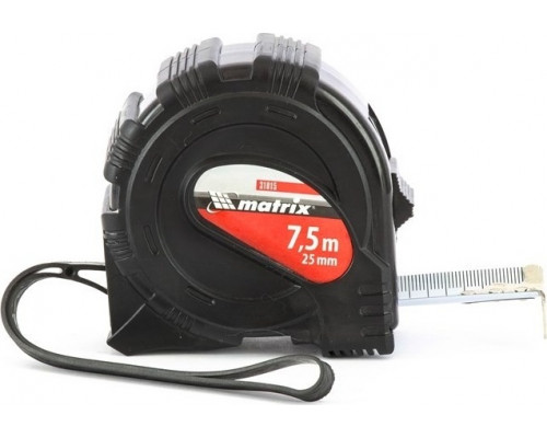 Рулетка MATRIX 31015 Black, 7,5 м х 25 мм
