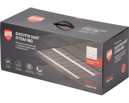 Мат нагревательный ROYAL THERMO EasyFix Mat RTEM 2-180-6 комплект с терморегулятором НС-1599105