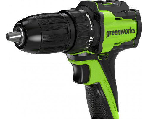 Дрель-шуруповерт аккумуляторная GREENWORKS 3708307 24V, б/щет, 25/45 Hм, LED, без АКБ и ЗУ