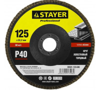Круг лепестковый STAYER MASTER торцевой, 125х22,2мм, тип клт 1, p40 36581-125-040