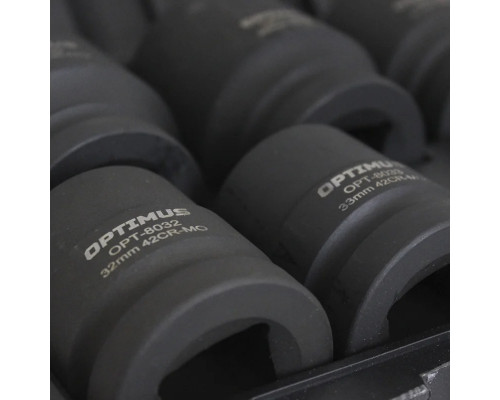 Набор ударных головок 1 дюйм Optimus OPT-80109, 9 предметов, 27-50 мм