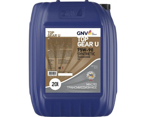 Масло трансмиссионное GNV Top Gear U Synthetic 75W90 GL-4/5 20 л GTG1U72015G45007590020