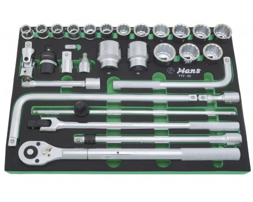 Набор торцевых головок и аксессуаров 3/4" HANS TTF-30 в ложементе