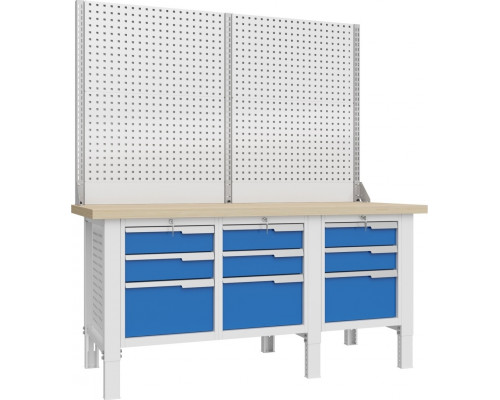 Верстак слесарный трехтумбовый ВЕРСТАКОФФ CTR 1802.S333.13-2
