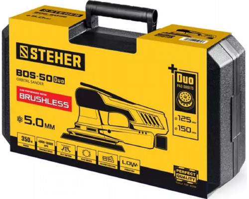 Виброшлифмашина эксцентриковая сетевая Steher BOS-50 duo
