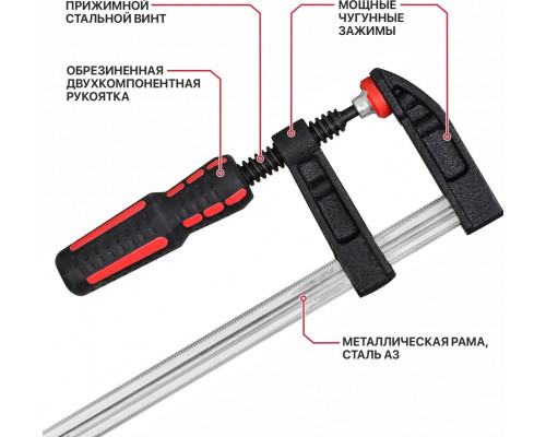 Струбцина F-образная P.I.T. HCLF01-0200 винтовая 200мм