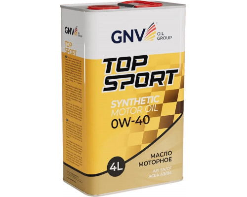 Масло моторное GNV Top Sport 0W40 4 л (металл. канистра) GTS1021802010010040004