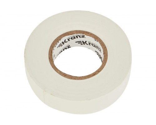 Изолента Kranz KR-09-2801 ПВХ профессиональная 0,18х19 мм х20 м, белая