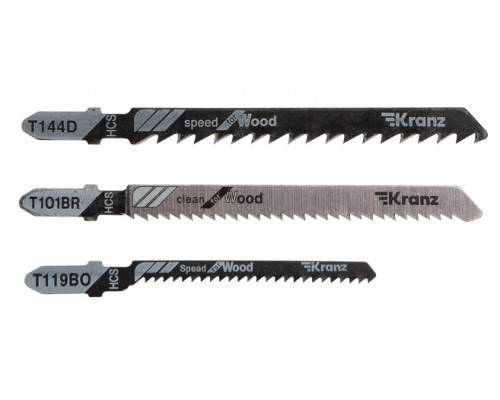 Набор пилок Kranz KR-92-0322 № 3 T144D/T101BR/T119BO (3 шт./уп.)