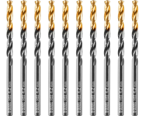 Сверло по металлу Denzel HSS-Tin, Golden Tip 4,2 мм, 10 шт 717210