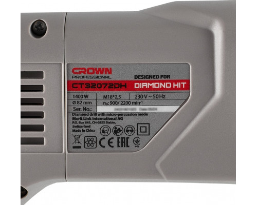 Машина алмазного бурения Crown CT32072DH BMC с микроударом и набор для монтажа кондиционеров