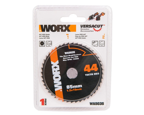 Пильный диск по металлу Worx WA5035 44T HSS 85х1,2х15 мм WA5035