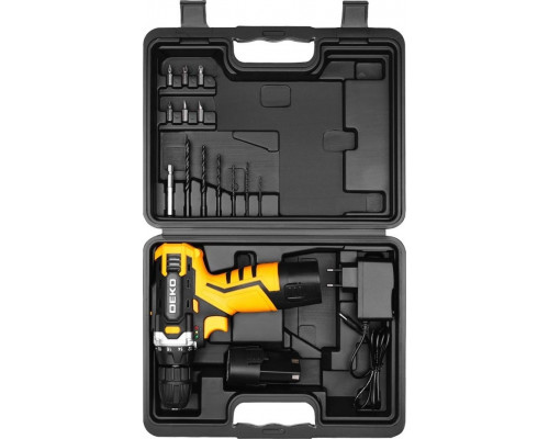 Дрель-шуруповерт аккумуляторная DEKO DKCD12V SET1 в кейсе + оснастка 13 шт, 2*2,0Ач 083-1022