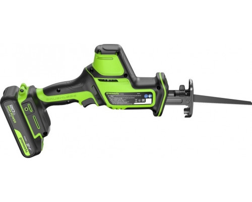 Пила сабельная аккумуляторная GREENWORKS GPT-CRS-25 24V, АКБ 2Ач и ЗУ 1200507CUA