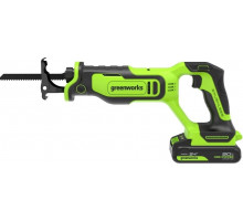 Пила сабельная аккумуляторная GREENWORKS GPT-BLRS-1 24V, АКБ 2Ач и ЗУ 1200607CUA