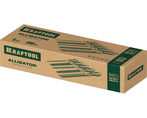 Набор напильников KRAFTOOL ALLIGATOR 16905 двухкомпонентная рукоятка, 200 мм 16905