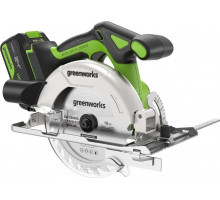 Пила циркулярная аккумуляторная GREENWORKS GD24CS165 24V, АКБ 5Ач и ЗУ 1501607CUG