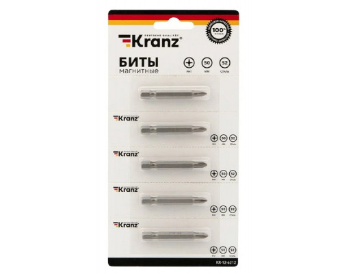Бита для заворачивания Kranz KR-12-6212 PH 1x50 мм сталь S2 5 шт.