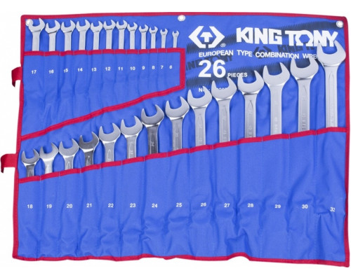 Набор ключей комбинированных KING TONY 1226MRN, 26 предметов