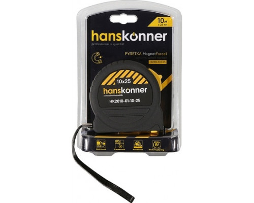 Рулетка HANSKONNER HK2010-01-10-25 с противоударным корпусом и softtouch