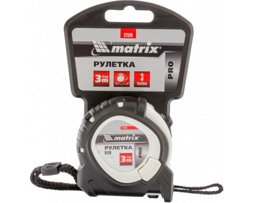 Рулетка MATRIX 32590 Neon, 3 м x 16 мм
