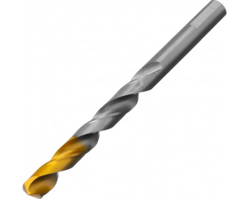 Сверло по металлу Denzel Р6М5, Golden Tip спиральное 10x133мм 718242