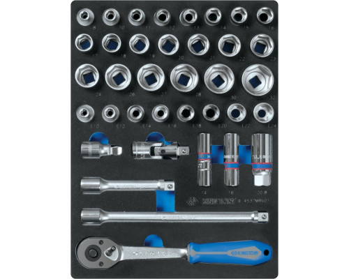Набор головок 1/2" KING TONY 9-4537MRV01, 6-гранные, 37 предметов, ложемент