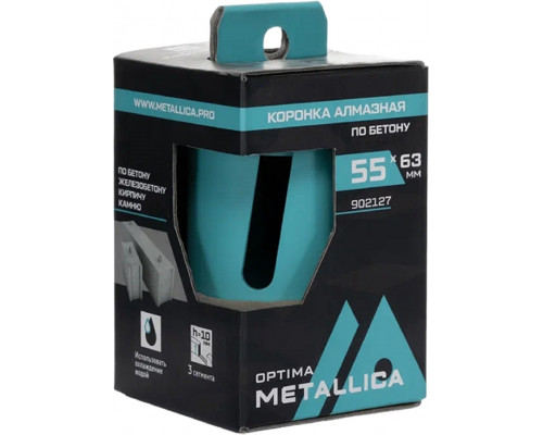 Коронка буровая SDS-plus METALLICA Optima 55x63 мм М16, алмазная, сегментная, по бетону 902127