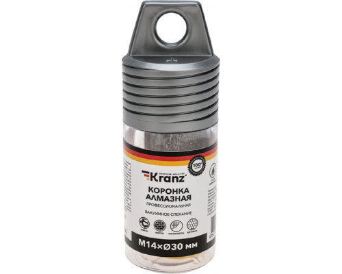 Алмазная коронка для сухого сверления Kranz KR-92-1014 по керамограниту и железобетону М14, 30мм