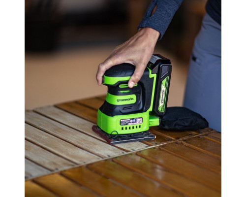 Плоская шлифмашина аккумуляторная GREENWORKS G24SS14 24V, АКБ 2Ач и ЗУ 3100507CUA