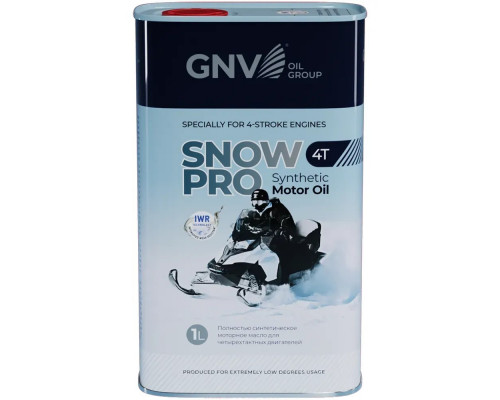 Масло для снегоходов GNV SNOW PRO 4T 1 л, синтетическое (металл. канистра) GSP4T121116201654040001