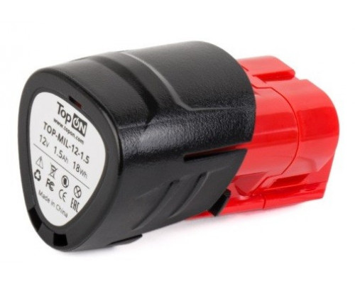 Аккумулятор TopON для Milwaukee Li-Ion 12В 1.5Ah TOP-MIL-12-1.5