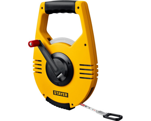 Рулетка геодезическая STAYER 34186-100 RACER 100 м стальная