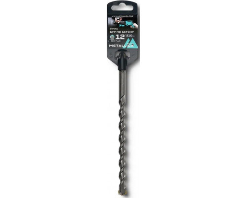 Бур SDS-plus METALLICA Optima 12х210/150 мм по бетону напайка с центром, 2 спирали 904381
