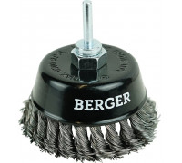 Щетка обдирочная для дрели BERGER BG1744 витая оцинкованная сталь 0.5 мм, d 100 мм, M14 + х