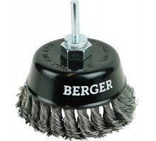 Щетка обдирочная для дрели BERGER BG1744 витая оцинкованная сталь 0.5 мм, d 100 мм, M14 + х