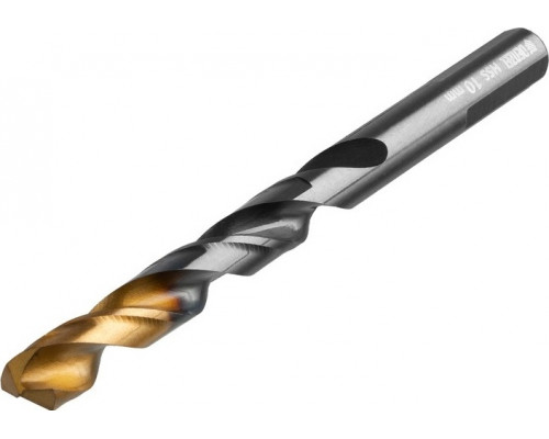Сверло по металлу Denzel HSS-Tin, Golden Tip 10 мм, 8 шт 717222