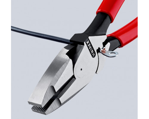 Плоскогубцы KNIPEX KN-0911240SB Lineman's электромонтажные с зоной обжима, 240 мм
