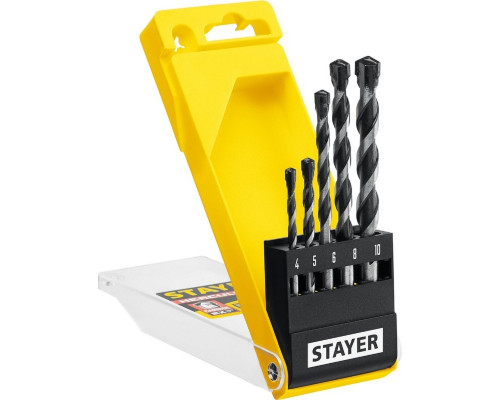 Набор сверл по бетону STAYER PROFESSIONAL ударные 5шт (4, 5, 6, 8, 10мм) 2915-H5